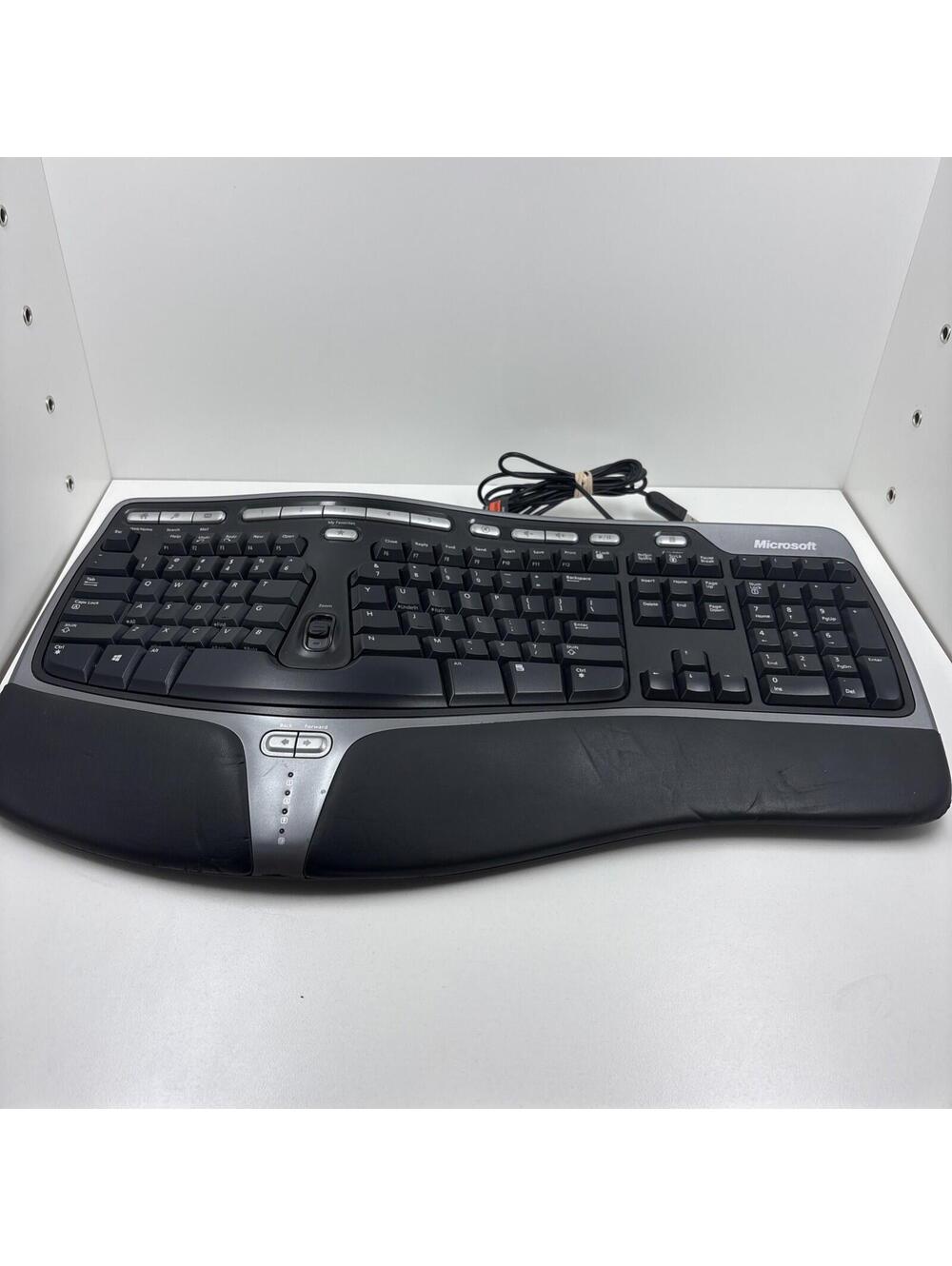 Microsoft KU-0462 Natural Black Ergonomic Wired Keyboard 4000 v1.0 6102 NO RISER